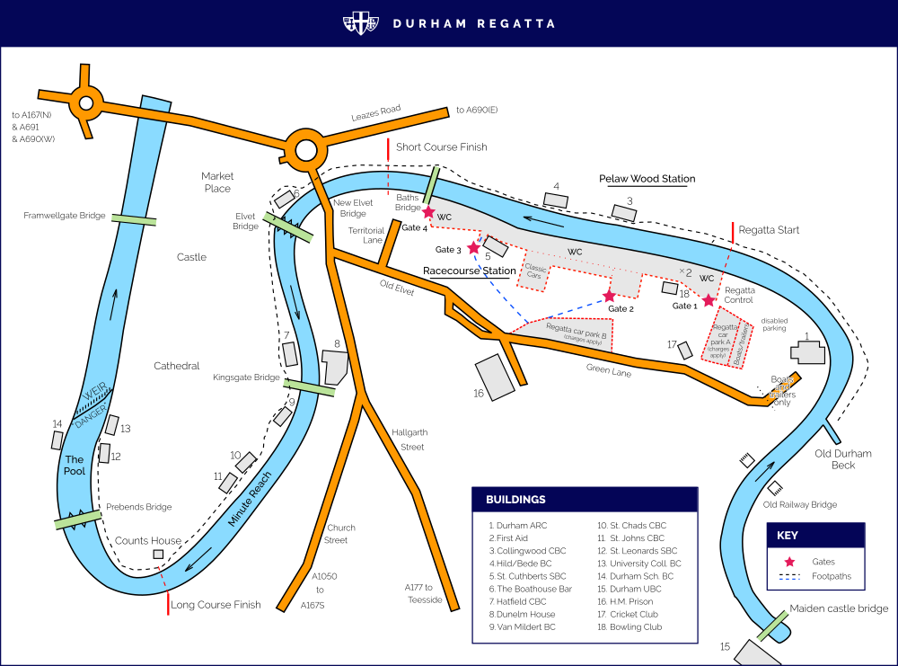 Course map Durham Regatta