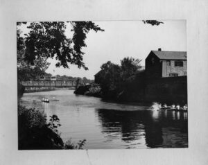 The 1898 to 1962 Baths Bridge at Durham Regatta